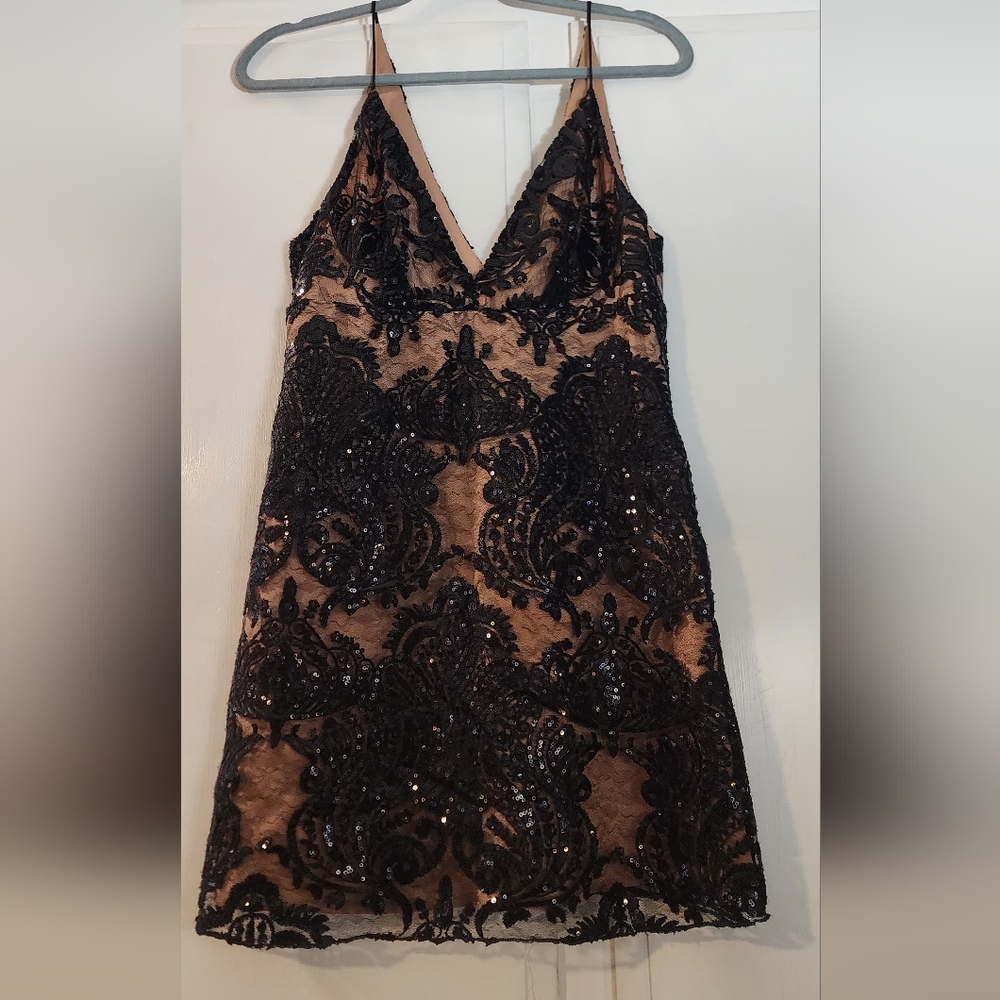 Free People Black Night Shimmer Dress Size 4